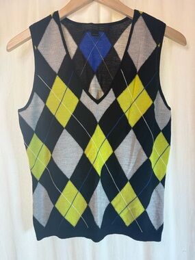 Express Argyle Wool Vest